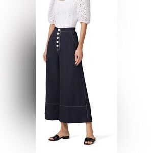 Perseverance London jNavy Wide-Leg Buttoned Pants in size 10